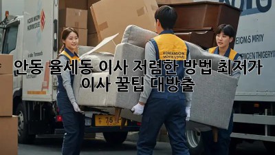 안동 율세동 이사 저렴한 방법? 최저가 이사 꿀팁 대방출! 🎉